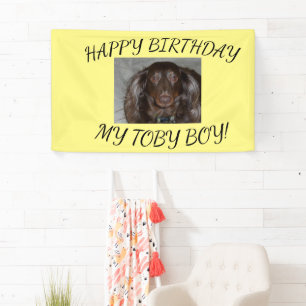 Pet Birthday Yellow Curved Photo Design Banner