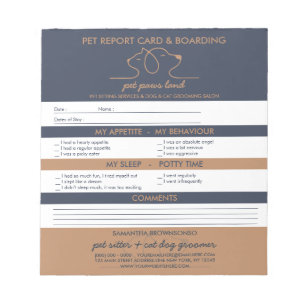 Pet Boarding Daily Reports Notepad