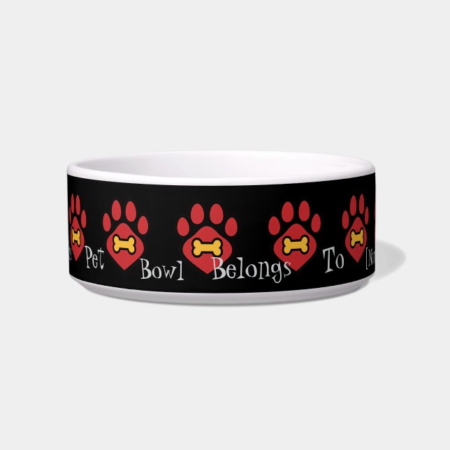 Pet Bowl Medium Animal Paw (Front)
