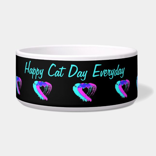 Pet Bowl Pink & Blue Hearts (Front)