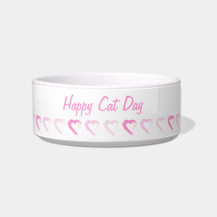 Pet Bowl Pink Hearts 