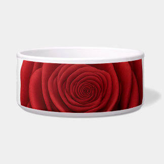 Pet Bowl - Red Rose Flower