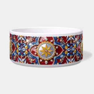 Pet Bowl with Colombian Colours Abstract Design