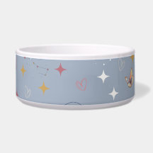 Pet bowl with orbit butterflies design
