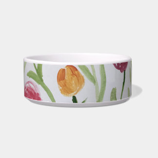Pet bowl with pretty floral design