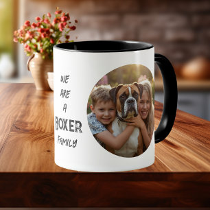 Pet Boxer FAMILY Photo Black Personalize Mug