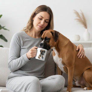 Pet Boxer Watercolor Brown & Black, PERSONALIZE Mug