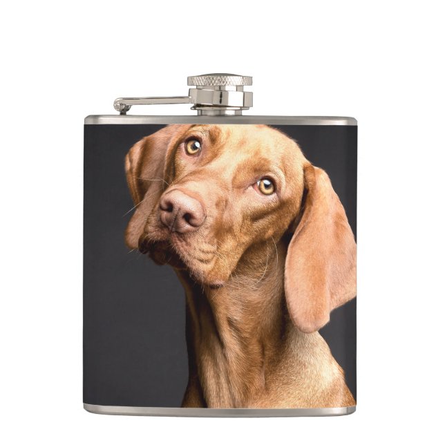 Pet Brown Beagle Dog Hip Flask (Front)