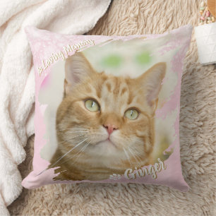 Pet Brush Stroke Custom Photo Memorial Keepsake Throw Pillow