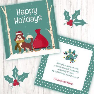 Pet Business Christmas Dog Card