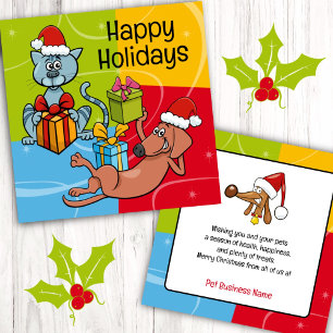 Pet Business Christmas Dog Cat  Card