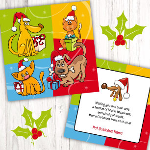 Pet Business Christmas Dog Cat  Card