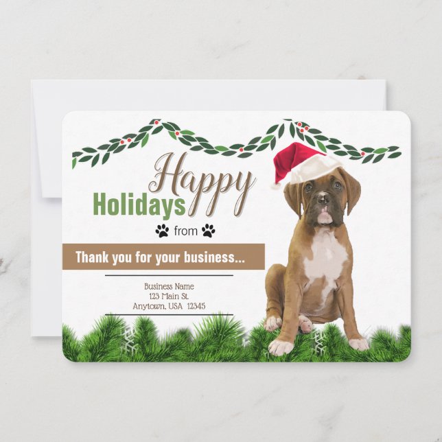 Pet Business Christmas Happy Holidays Card (Front)