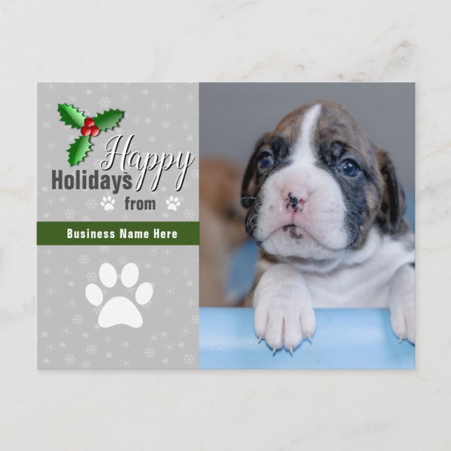 Pet Business Christmas Postcards - Custom Photo (Front)