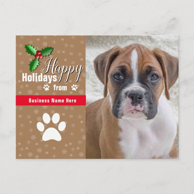 Pet Business Christmas Postcards - Photo (Front)