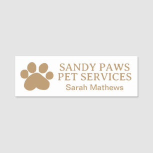 Pet Business Dog Walker Logo Photo Name Tag