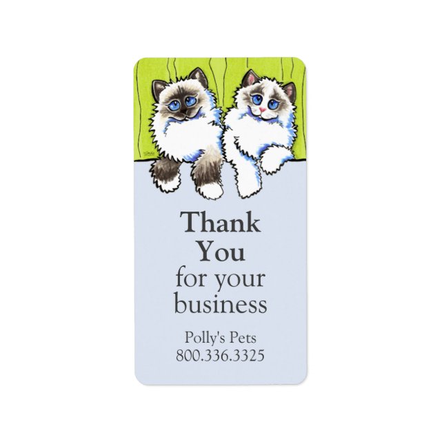 Pet Business Ragdoll Cats Off-Leash Art™ Label (Front)