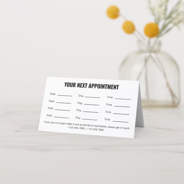 Pet Care Appointment Card with Logo & Cute Animal  (Front)