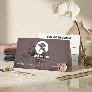 Pet Care Appointment Card with Logo & Cute Animal 