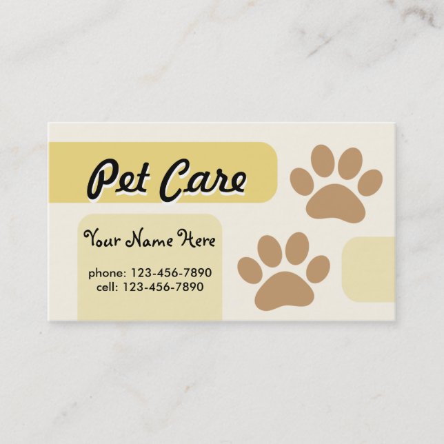 Pet Care Business Card (Front)