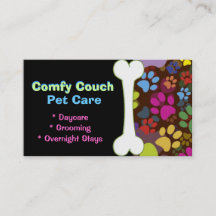 Pet Care Business Card Paw Prints