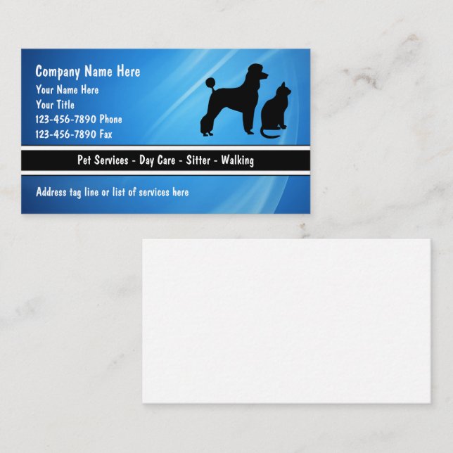 Pet Care Business Cards (Front/Back)