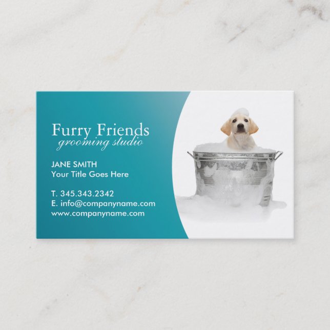 Pet Care Business Cards - Linen (Front)