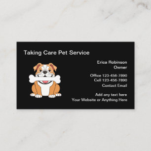 Pet Care Business Cards Simple Design