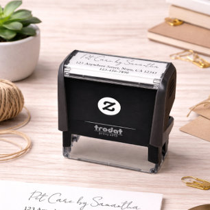 Pet Care Business Name Return Address Phone  Self-inking Stamp