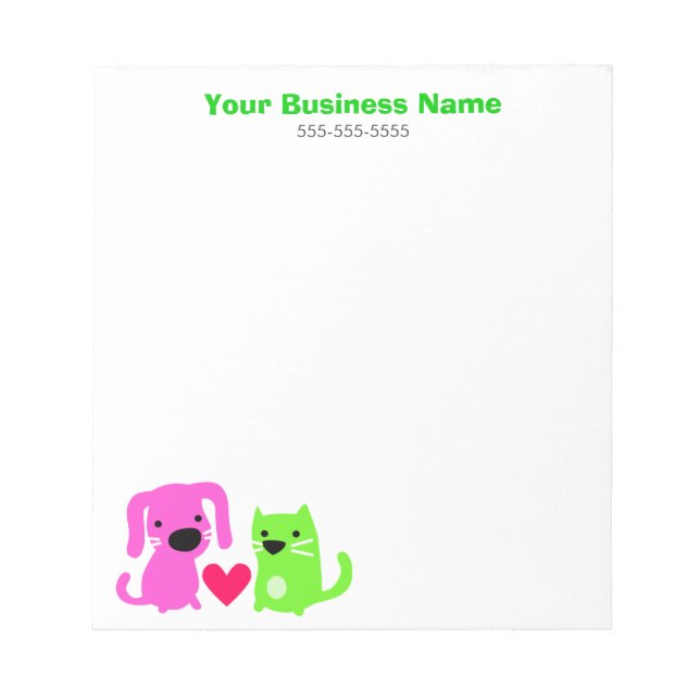 Pet Care Business Notepad (Front)