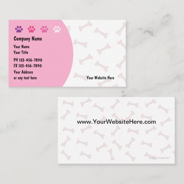 Pet Care Cartes de visite Nouveau (Devant / Derrière)