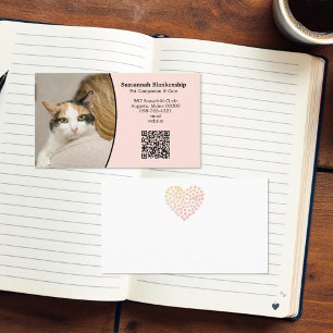 Pet Care Custom QR Code and Photo Business Card