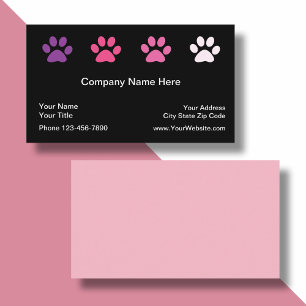 Pet Care Designer Paw Prints Business Card
