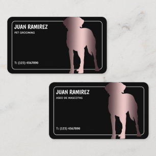 Pet Care Dog Groomer Bilingual Business Card