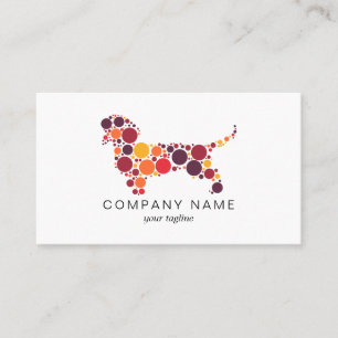 Pet Care Dog Walking Dachshund with Circles Business Card