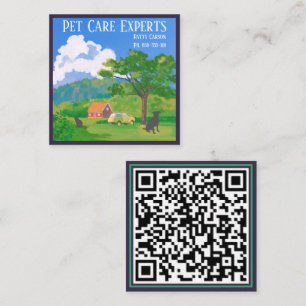 Pet Care Farm Style Professional Square Business Card