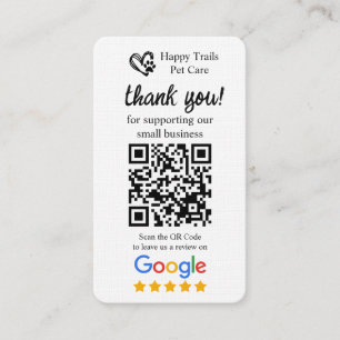 Pet Care Google Review Request Card with QR code