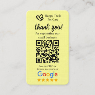 Pet Care Google Review Request Card with QR code