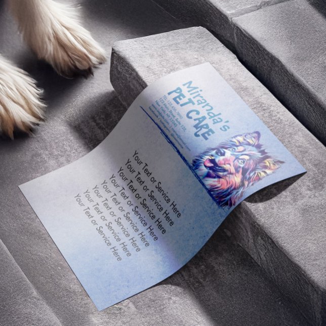 Pet Care Grooming Sitting Adorable Cartoon Dog Flyer (Creator Uploaded)