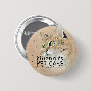 Pet Care Grooming Sitting Bathing Beauty Salon Cat 2 Inch Round Button