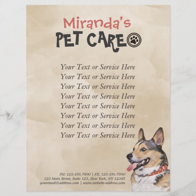 Pet Care Grooming Sitting Bathing Dog Beauty Salon Flyer (Front)