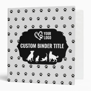 Pet Care Paw Print Dog & Cat Pet Care Services Binder