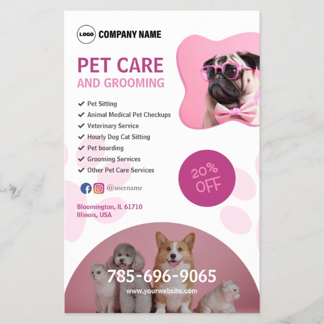 Pet Care Service Custom Flyer (Front)