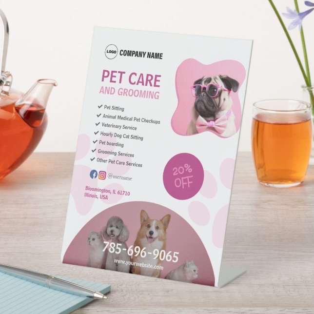 Pet Care Services Pedestal Sign (In SItu)