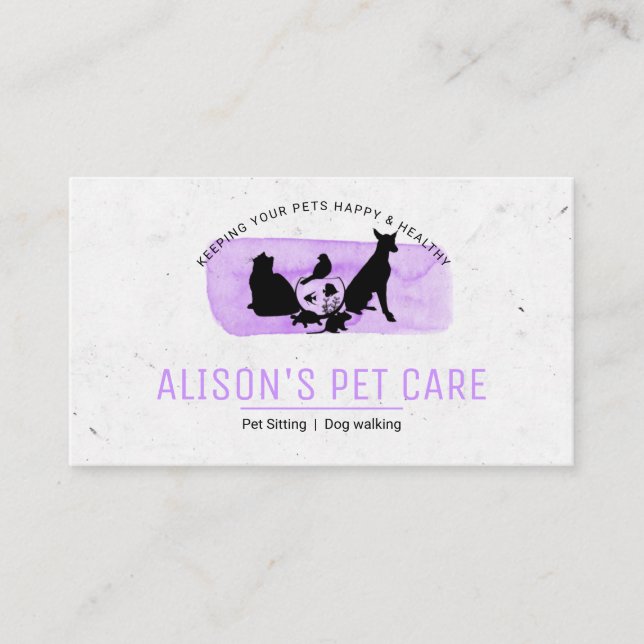 Pet Care Services / Sitting services / Pet shop  Business Card (Front)