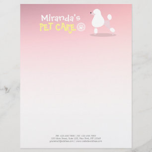 Pet Care Sitting Adorable Cartoon Dog Illustration Letterhead