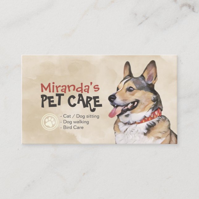 Pet Care Sitting Bathing & Grooming Loyalty Punch (Front)