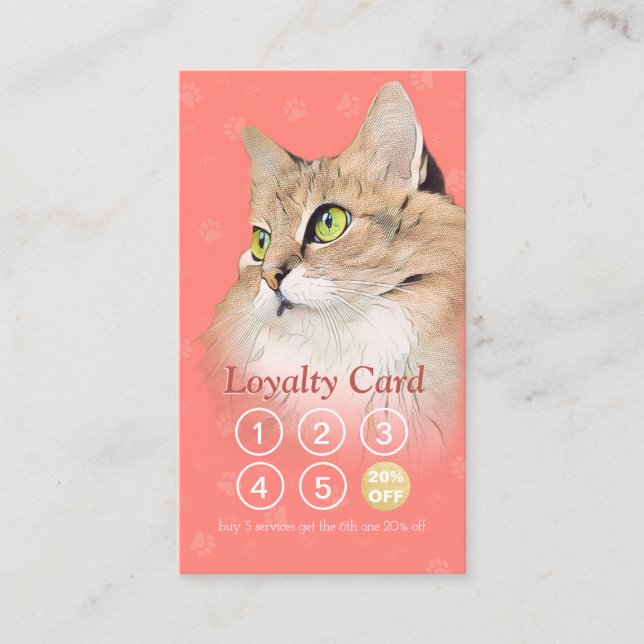 Pet Care Sitting Bathing & Grooming Loyalty Punch (Front)
