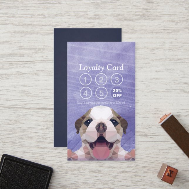 Pet Care Sitting Bathing & Grooming Loyalty Punch (Front/Back In Situ)