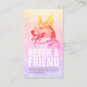 Pet Care Sitting Bathing & Grooming Referral Card